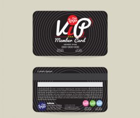 Vip member card template vector 05