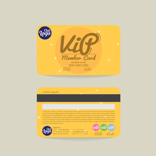 Vip member card template vector 06