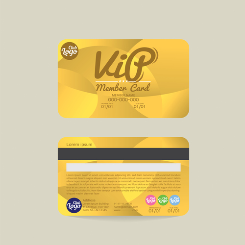 Vip member card template vector 07