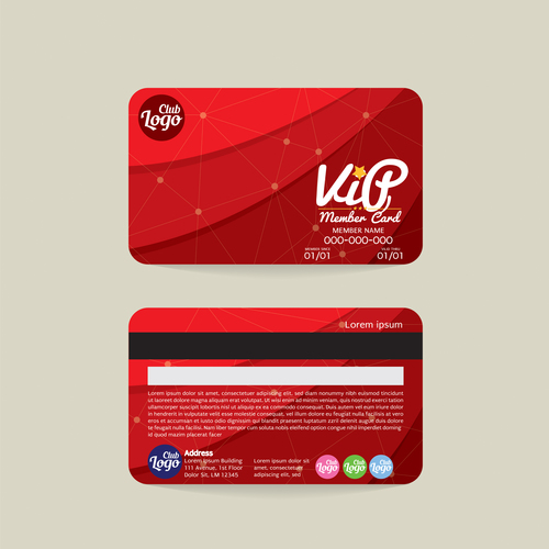 Vip member card template vector 10