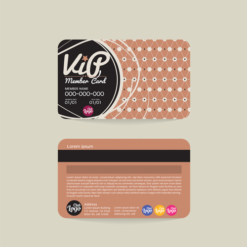 Vip member card template vector 13