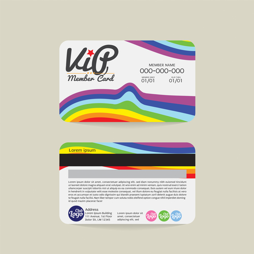Vip member card template vector 15
