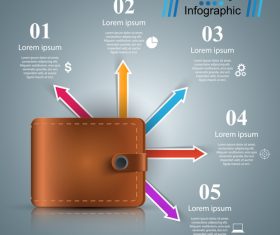 Wallet and infographic vector