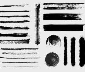 Watercolor black brush illustration vector