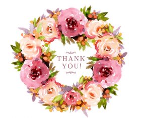 Watercolor floral weath vector material 02