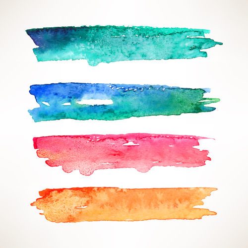 Watercolor stroke backgrounds vector