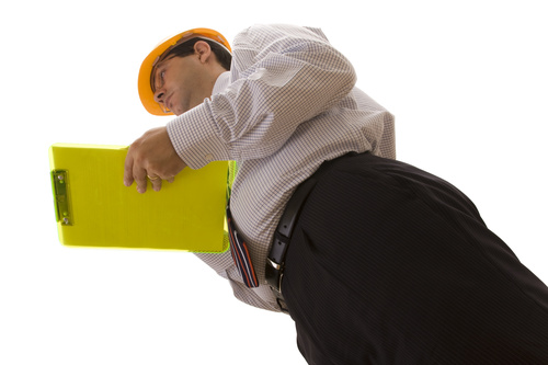Wearing hard hat worker to make record Stock Photo