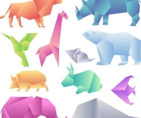 Wild animal origami vector illustration