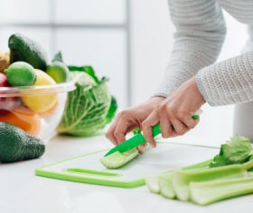 Woman prepare vegetables Stock Photo 04