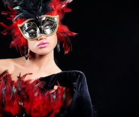 Woman wearing mask Stock Photo