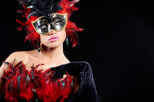Woman wearing mask Stock Photo