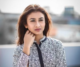 Woman with light makeup Stock Photo