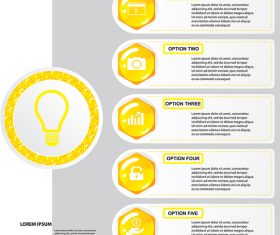 Yellow button with option banners vector 01