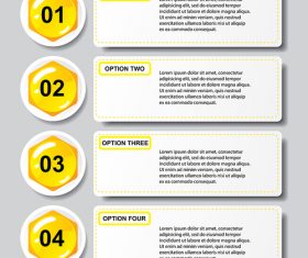 Yellow button with option banners vector 02