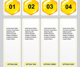 Yellow button with option banners vector 03