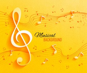 Yellow musical background design vector