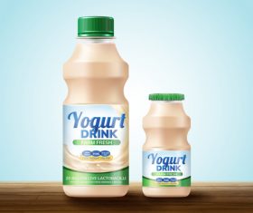 Yogurt drink package design vector 02