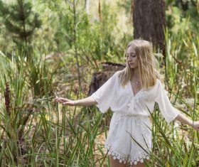 Young woman enjoying a sunny day Stock Photo 03