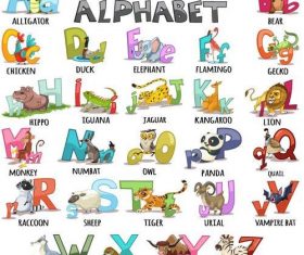 Zoo alphabet vector