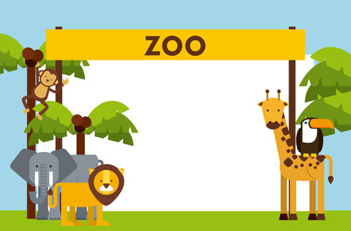 Zoo with cute animals cartoon vector 02 free download