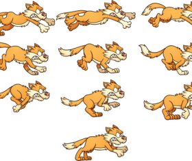 a running wolf vector material