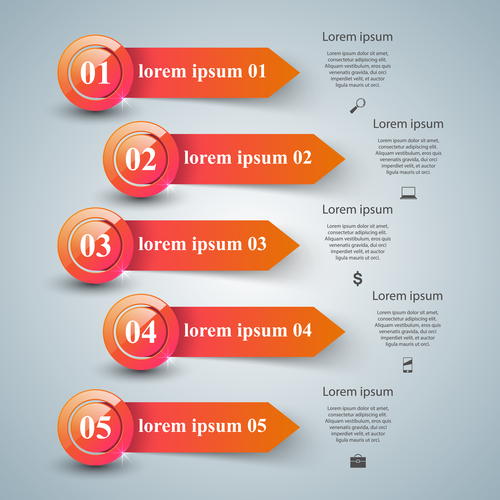 abstract infographic with arrow banner vector