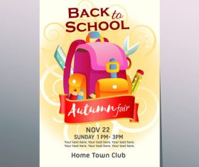 autumn fair back to school poster vector