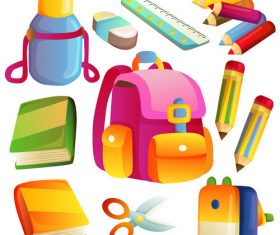 back to school element icon set vector