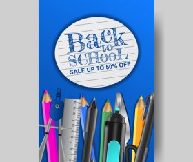 back to school flyer with poster template vector 01