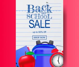 back to school flyer with poster template vector 02