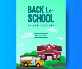 back to school flyer with poster template vector 03