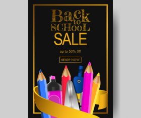 back to school flyer with poster template vector 04