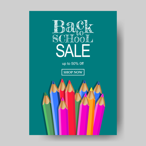 back to school flyer with poster template vector 05