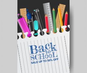 back to school flyer with poster template vector 06