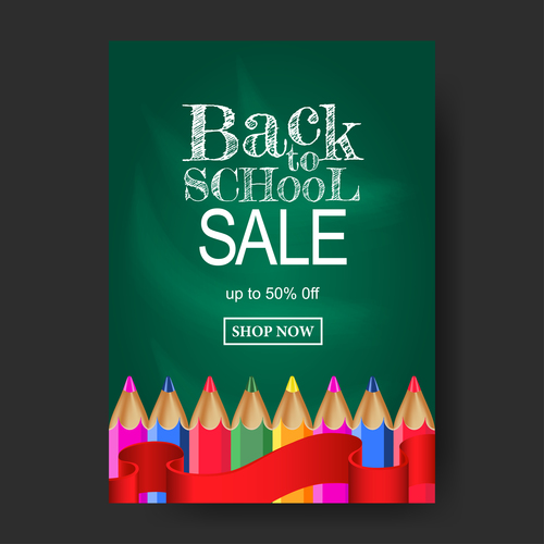 back to school flyer with poster template vector 07
