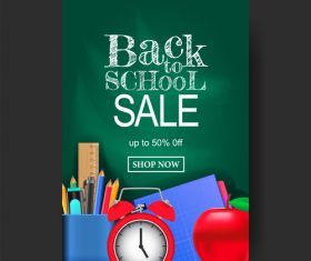 back to school flyer with poster template vector 08