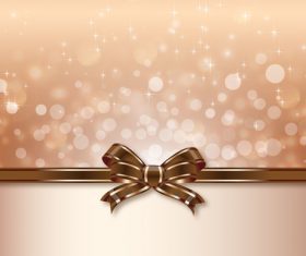 brown ribbon bows with blurs background vector