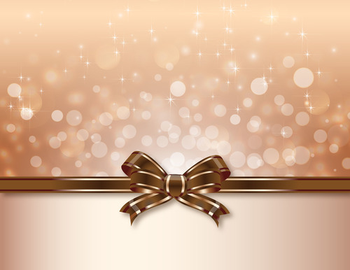 brown ribbon bows with blurs background vector