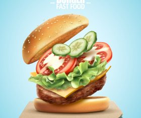 burger poster template vector 03