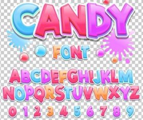 candy colorful alphaber vector
