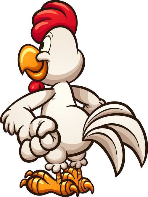 chicken back cartoon vector