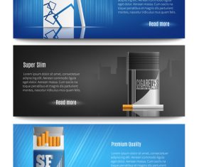 cigarettes boxes banners realistic 3d vector