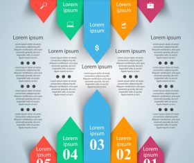 color arrows paper infographic vector