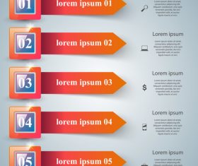 color box infographic with arrows vector