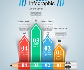 color pencil with option infographic vector