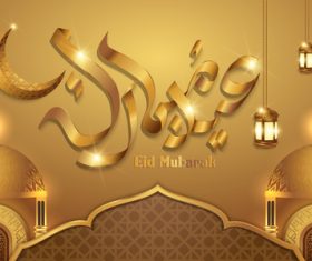 eid mubarak luxury background vector