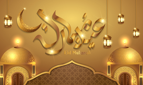 eid mubarak luxury background vector