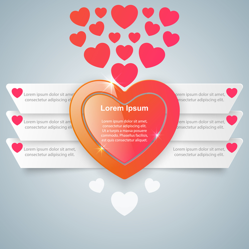 heart light infographic template vector