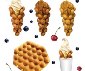 hong kong waffle vector