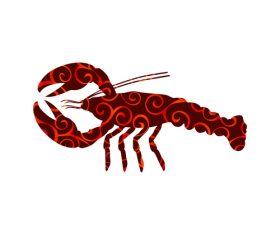 lobster spiral pattern design vector